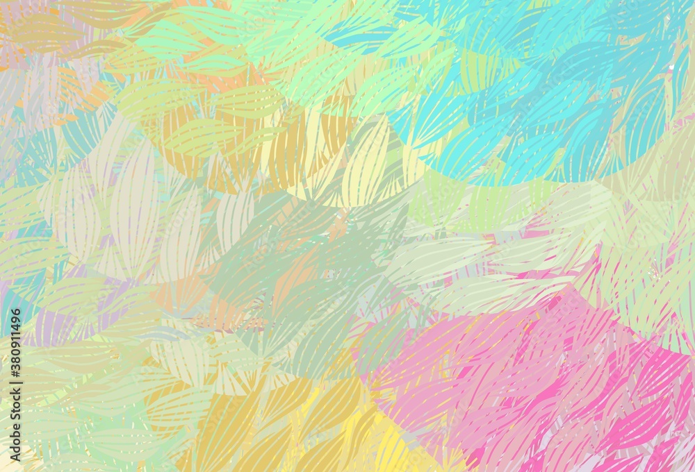 Poster light multicolor vector backdrop with memphis shapes.