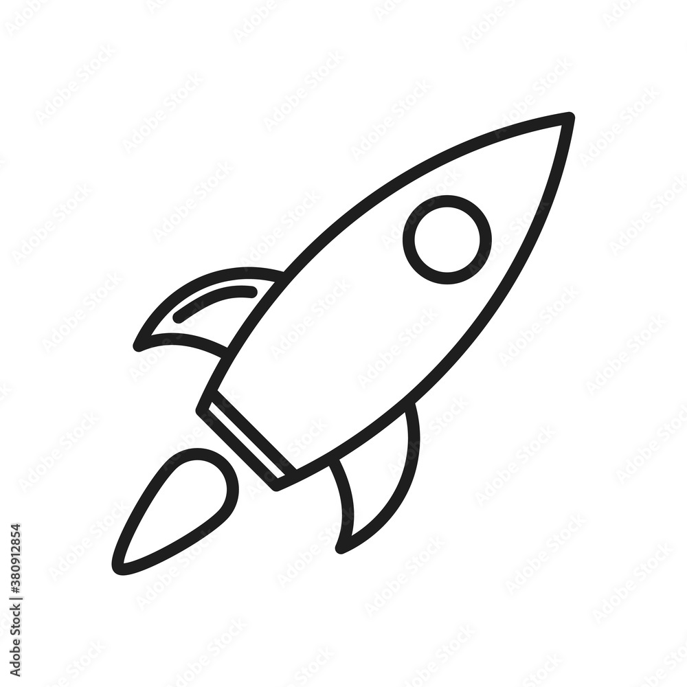 Canvas Prints linear rocket icon. vector illustration.