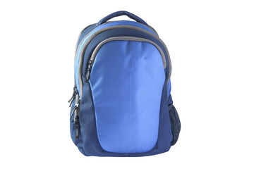 Blue school bag isolated on white