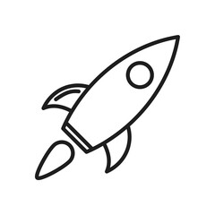 Linear rocket icon. Vector illustration.