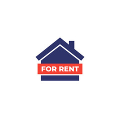 For rent icon with a house