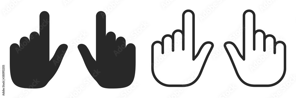 Poster cursor computer mouse icons. vector pointing hand clicks icons