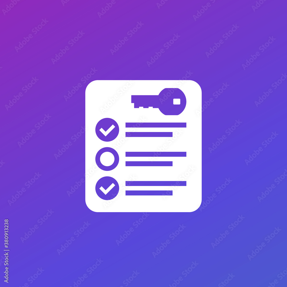 Poster privacy settings icon with check list
