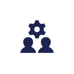people interaction icon with gear and users