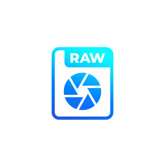 raw photo file icon on white