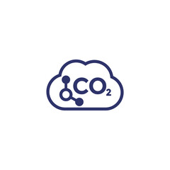 co2, carbon gas icon on white