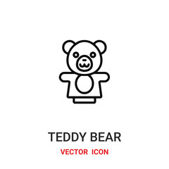 Teddy bear vector icon. Modern, simple flat vector illustration for website or mobile app.Teddy bear toy symbol, logo illustration. Pixel perfect vector graphics	