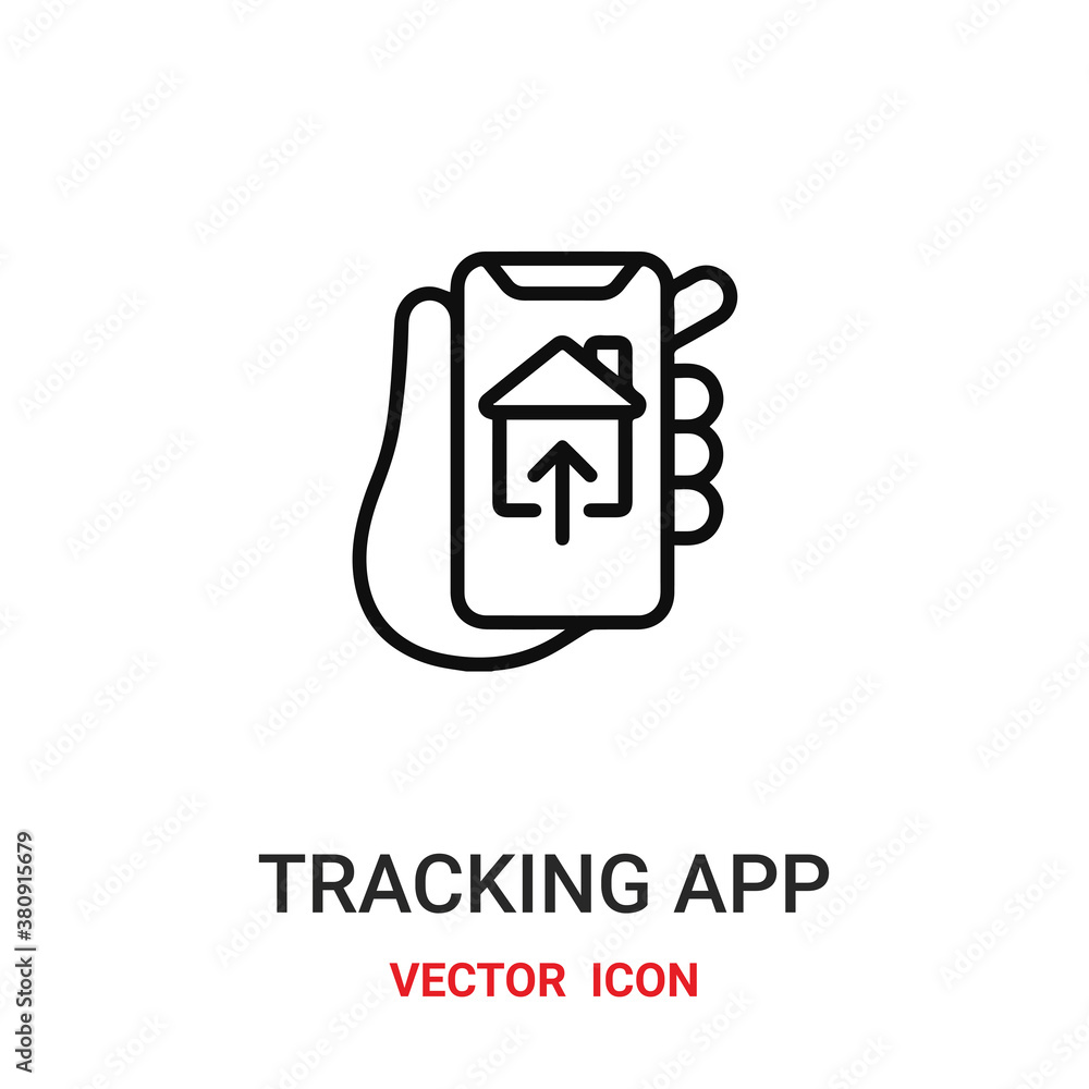 Poster tracking app vector icon. modern, simple flat vector illustration for website or mobile app.app symb