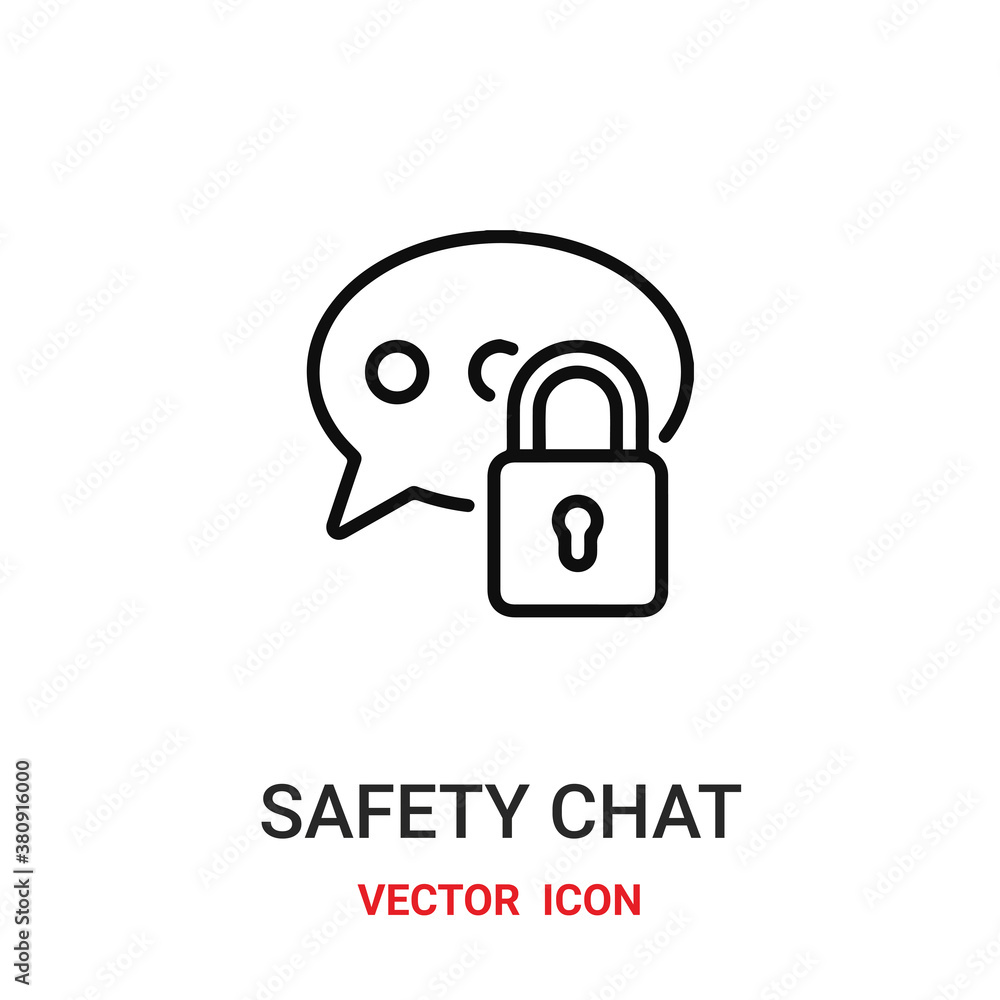 Aufkleber safety chat icon vector symbol. safety chat symbol icon vector for your design. modern outline icon 