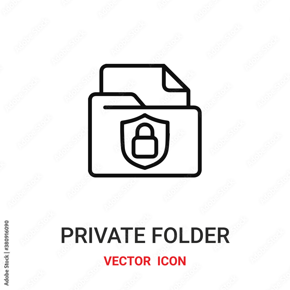 Poster private folder vector icon. modern, simple flat vector illustration for website or mobile app.folder