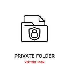 Private folder vector icon. Modern, simple flat vector illustration for website or mobile app.Folder or document symbol, logo illustration. Pixel perfect vector graphics	