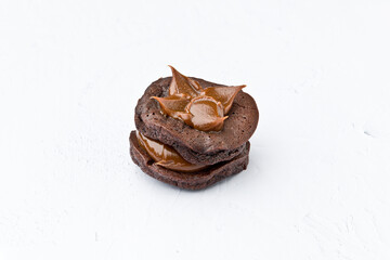 Mini Marquise cake, white background, Spain