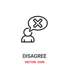 Disagree vector icon . Modern, simple flat vector illustration for website or mobile app.Negative symbol, logo illustration. Pixel perfect vector graphics	