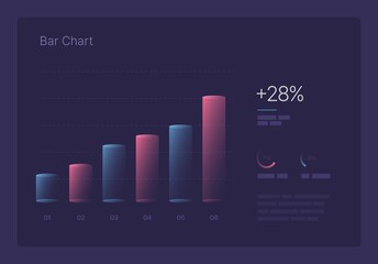 Infographic charts for business layout, presentation template and finance report. Data visualization with Bar Chart.