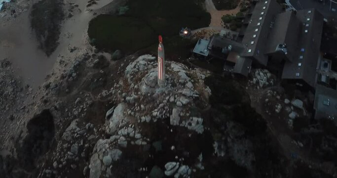 Flying over a campground near Jenner, CA
