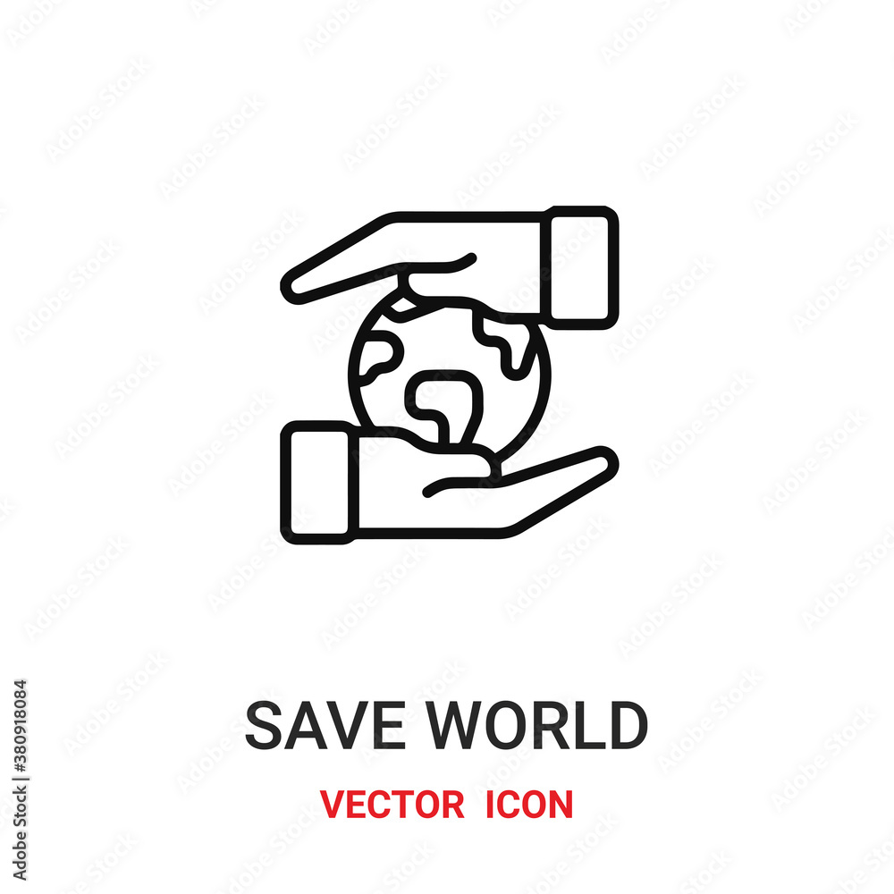 Aufkleber save world vector icon. modern, simple flat vector illustration for website or mobile app.globe with