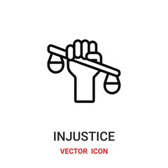 Injustice vector icon. Modern, simple flat vector illustration for website or mobile app.Equality symbol, logo illustration. Pixel perfect vector graphics	