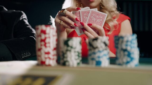 People playing poker in casino