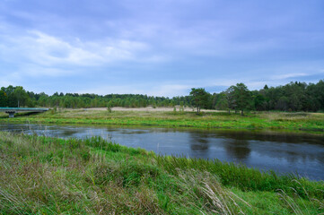 Riverside landscape, russian north