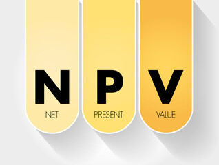 NPV - Net Present Value acronym, business concept background