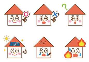 家のキャラクター　イラストセット