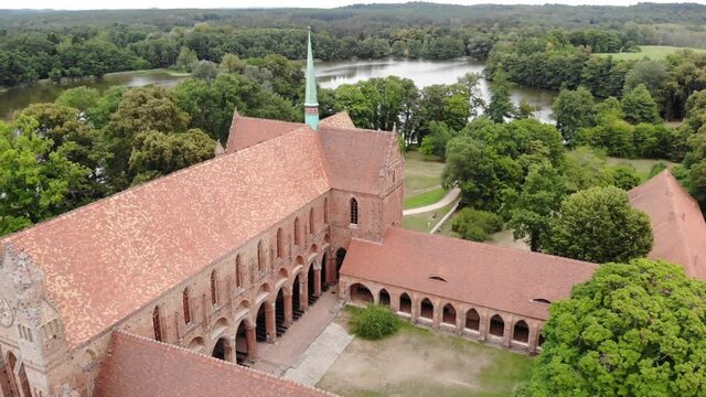Drone circling around an old monastery in germany. 
Shot in 4k 24fps.