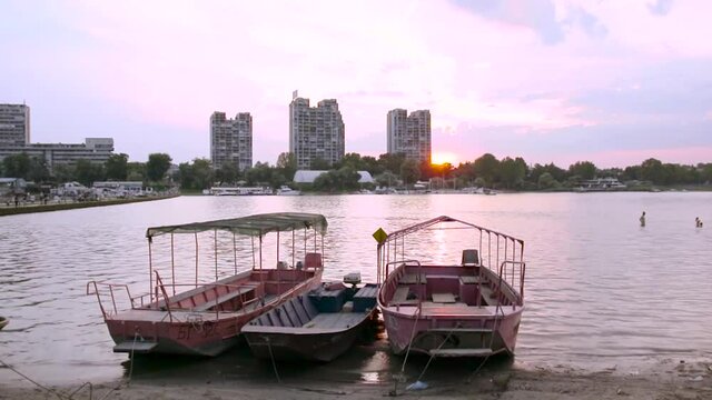 Sunset on Danube in Zemun