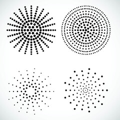 Halftone dots in circle form. round logo . vector dotted frame . Half tones design element
