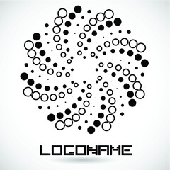 Halftone dots in circle form. round logo . vector dotted frame . Half tones design element