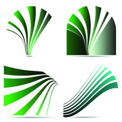 Unusual Logo Design with Stripes. Vector Illustration. 