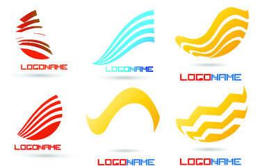 Unusual Logo Design with Stripes. Vector Illustration. 