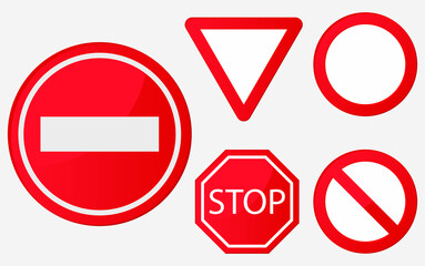 Traffic stop icon design. Warning road information signing system signal. Vector illustration isolated on white background