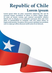 Flag of Chile, Republic of Chile. Template for award design, an official document with the flag of Chile. Bright, colorful vector illustration.