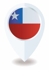Fototapeta premium Flag of Chile, location icon for Multipurpose, Republic of Chile. 