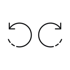 Fototapeta premium Arrows, refresh, repeat, reload, renew, repeat, rotate, update icon, line style. 2 circle button for website. Vector illustration. Design on white background. EPS 10