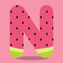 WATERMELON-ALPHABET N