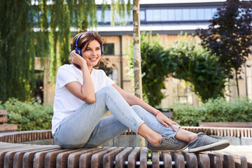 Woman enjoying her favourite music
