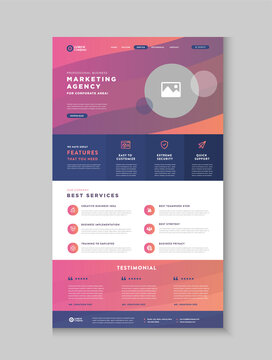 Business Website Landing Page | App Landing Page | Web User Interface Design | Web Wire-frame Template