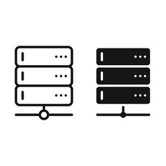 Server icon, line and glyph style. A server is a computer system that provides certain types of services in a computer network. Vector illustration. Design on white background. EPS 10 © Fourdoty