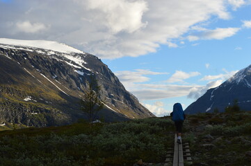 Fototapeta premium Hiking in Lapland around Kebnekaise in Northern Sweden