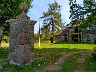 Fototapeta premium Old abandoned Jewish homestead Leiba Strugach in Ashmyany, Grodno region, Belarus, 2020. 