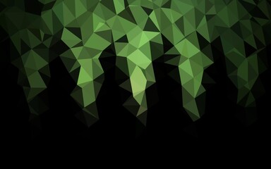 Dark Green vector polygon abstract background. Geometric illustration in Origami style with gradient. Brand new style for your business design.