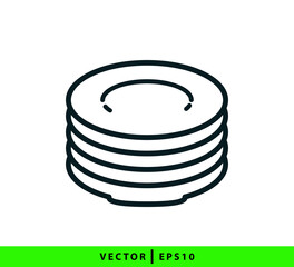 Plate icon vector logo design vector logo template illustration