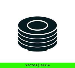Plate icon vector logo design vector logo template illustration