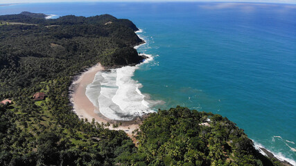 The amazing nature of Itacaré city, in Bahia. Beautiful beaches, palm trees and good waves.  Shot...