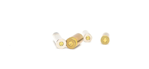 Both .357 and 9mm cartridges are used and placed on a white background.
