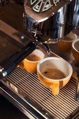 Espresso in yellow cups
