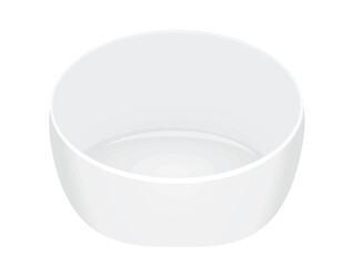 Empty white bowl. vector illustration