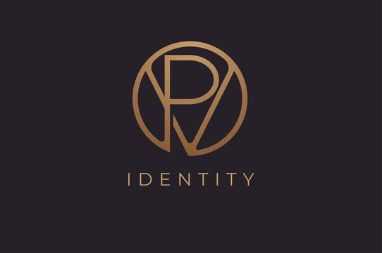 Abstract initial letter V and P logo,usable for branding and business logos, Flat Logo Design Template, vector illustration