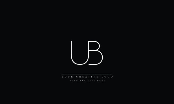 UB BU U B Letter Logo Design with Creative Modern Trendy Typography